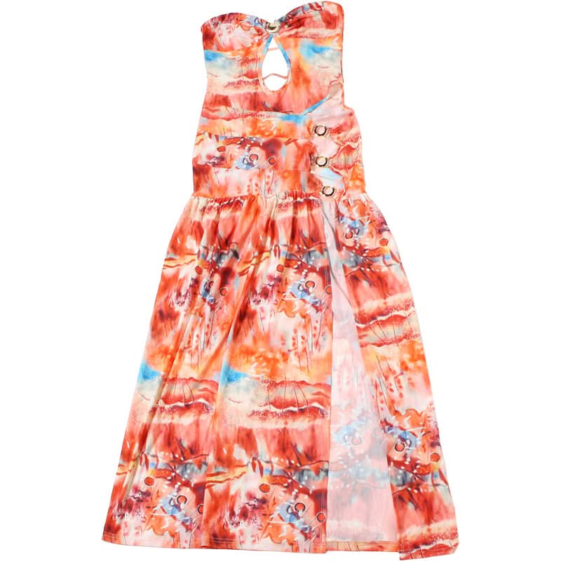 Hollow out high slit o ring cut out maxi dress  | Festival Outfits Women