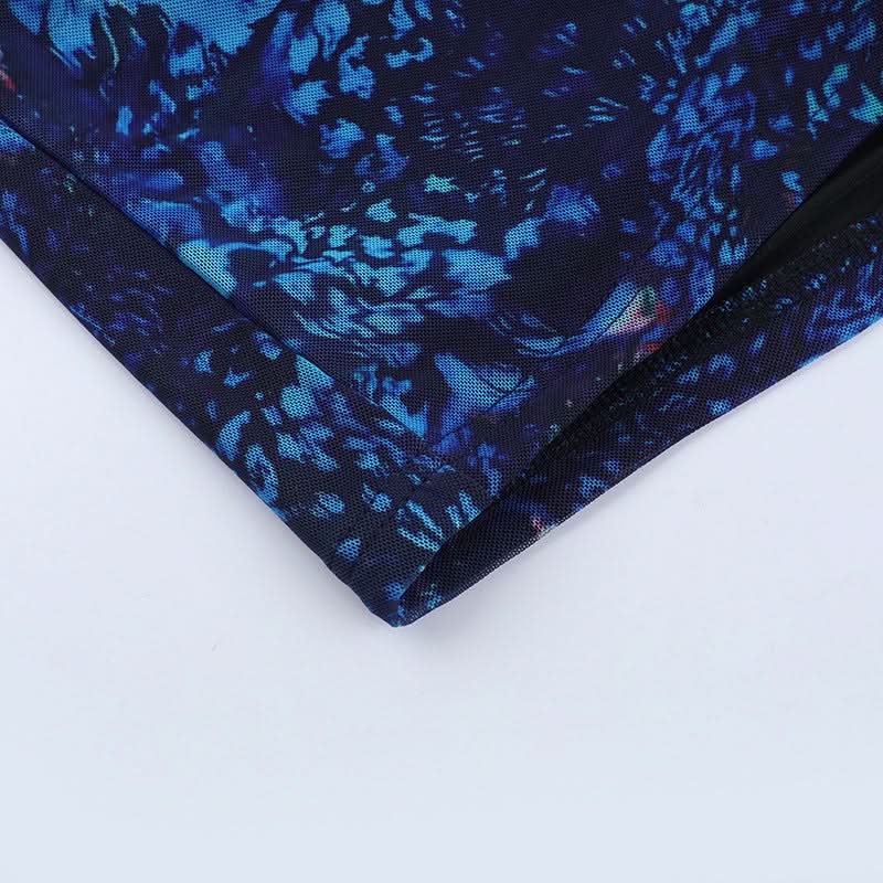 Print backless contrast tube mini dress  | Festival Outfits Women