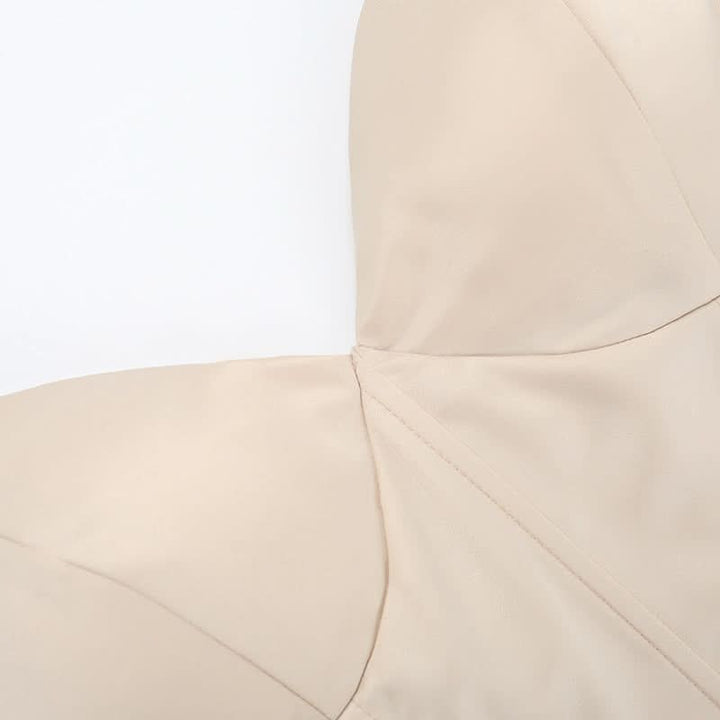 Champagne v neck zip-up cami maxi dress  | Festival Outfits Women
