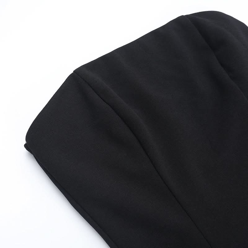 Ruffle backless solid zip-up tube mini dress  | Festival Outfits Women