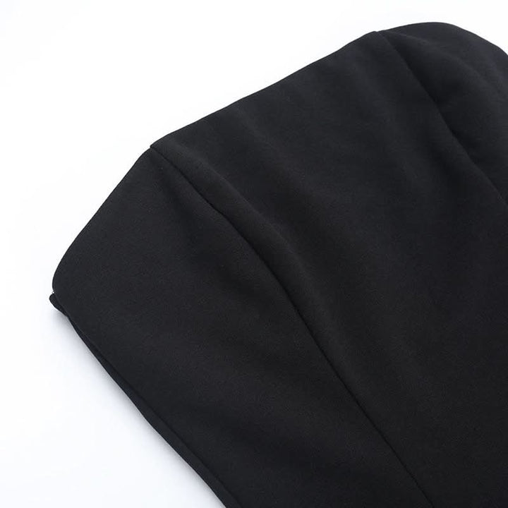 Ruffle backless solid zip-up tube mini dress  | Festival Outfits Women
