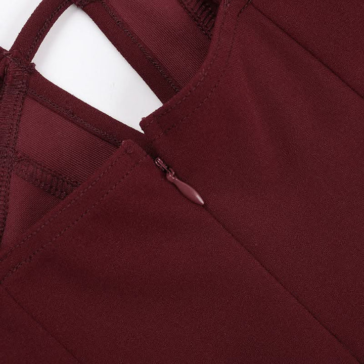 Ruched v neck zip-up cami mini dress  | Festival Outfits Women