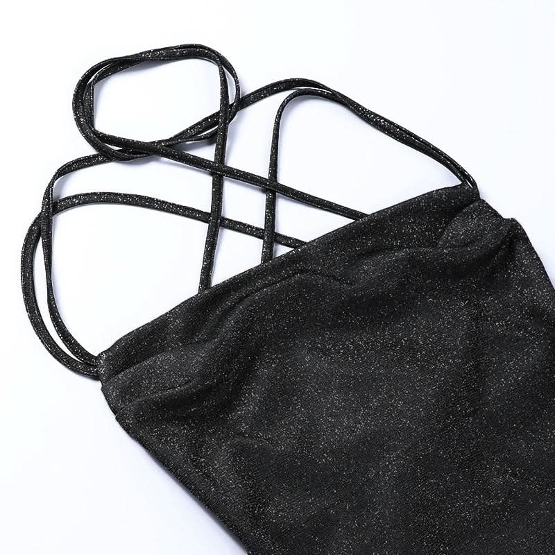 Cross back self tie cowl neck cami mini dress  | Festival Outfits Women