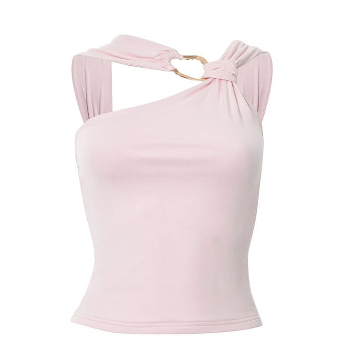 Irregular ruched solid hollow out cut out top  | Festival Outfits Women-final-sale