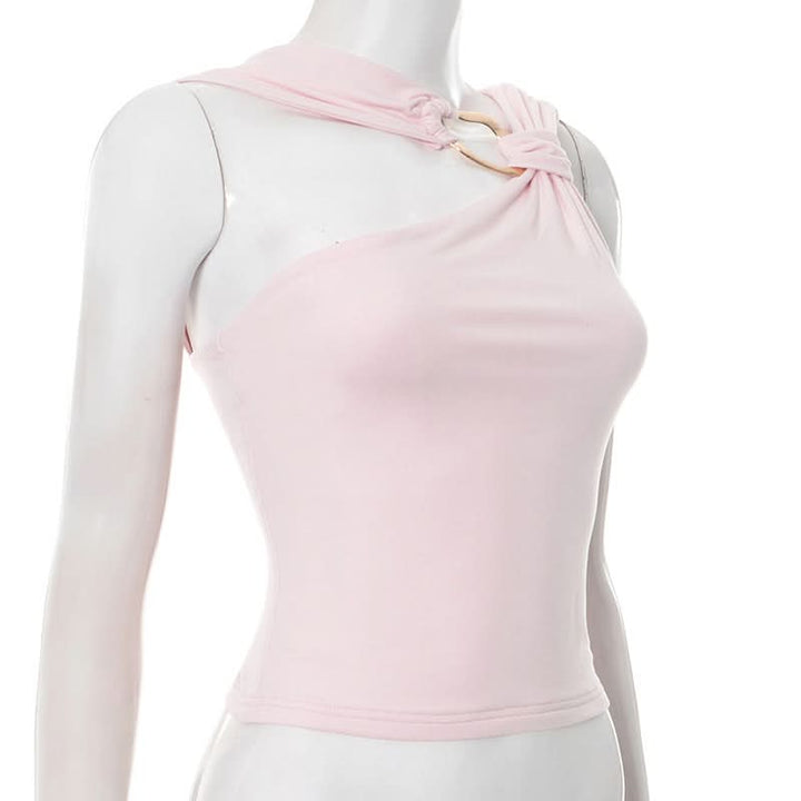 Irregular ruched solid hollow out cut out top  | Festival Outfits Women-final-sale