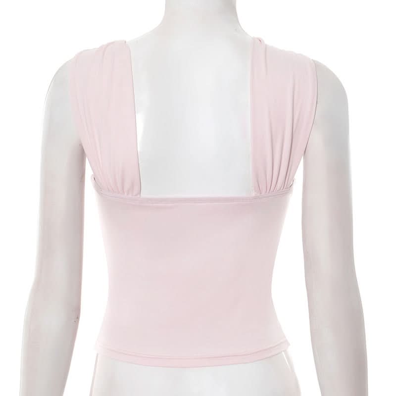 Irregular ruched solid hollow out cut out top  | Festival Outfits Women-final-sale