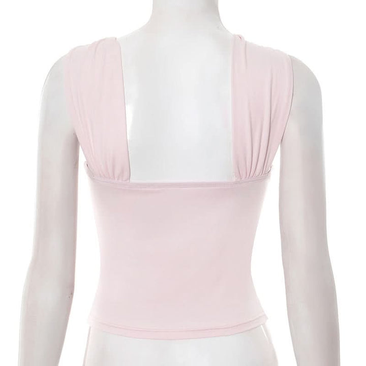 Irregular ruched solid hollow out cut out top  | Festival Outfits Women-final-sale