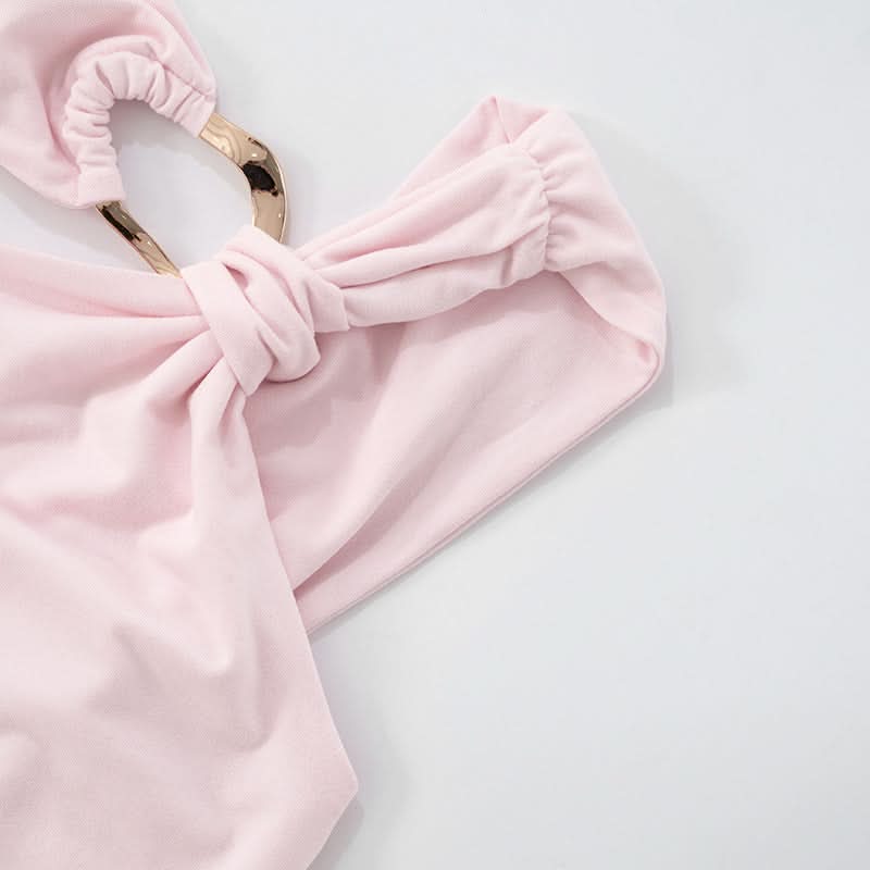Irregular ruched solid hollow out cut out top  | Festival Outfits Women-final-sale