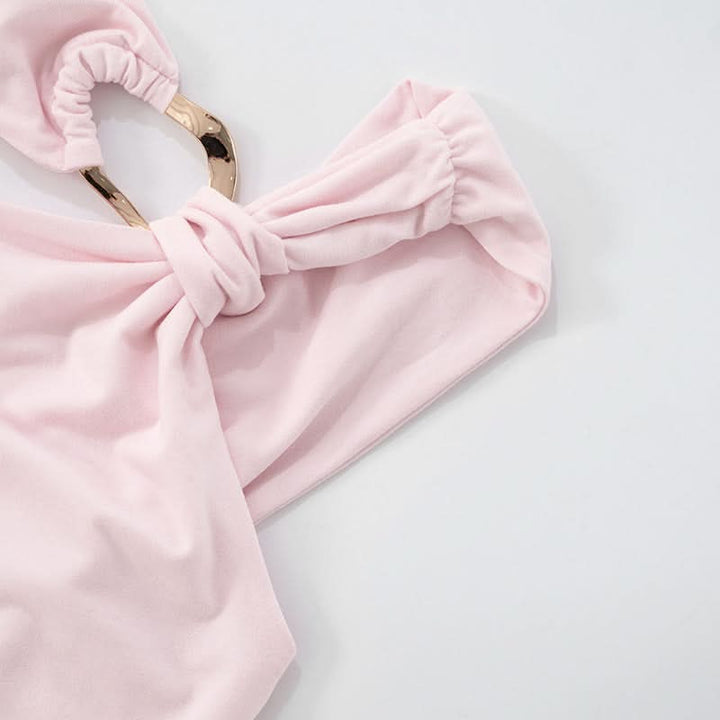 Irregular ruched solid hollow out cut out top  | Festival Outfits Women-final-sale