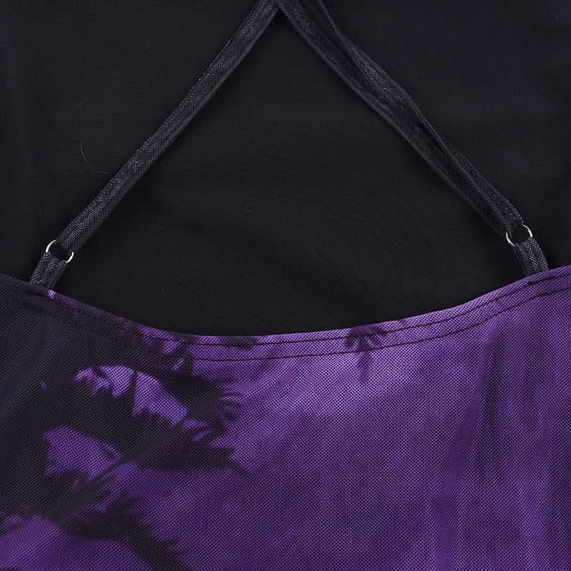 Cross back print ruched cowl neck cami maxi dress  | Festival Outfits Women-final-sale