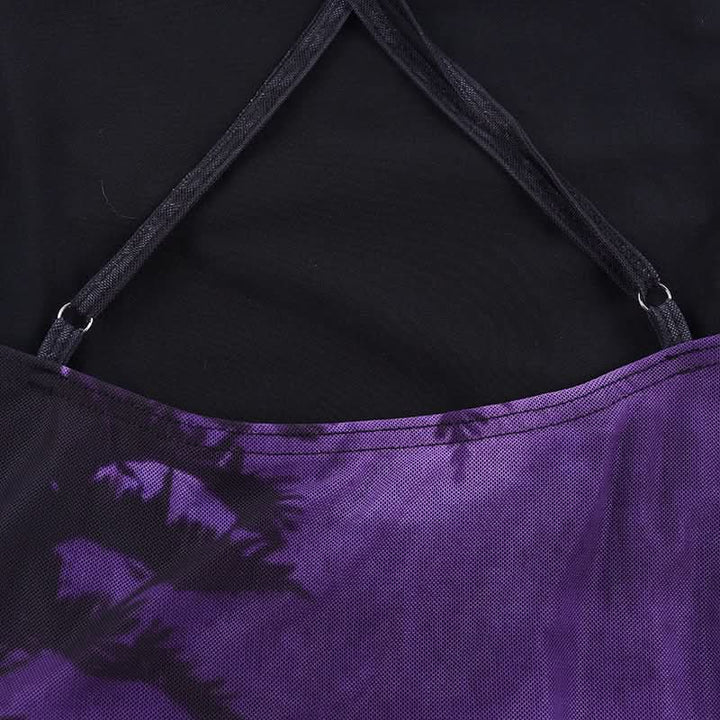 Cross back print ruched cowl neck cami maxi dress  | Festival Outfits Women-final-sale