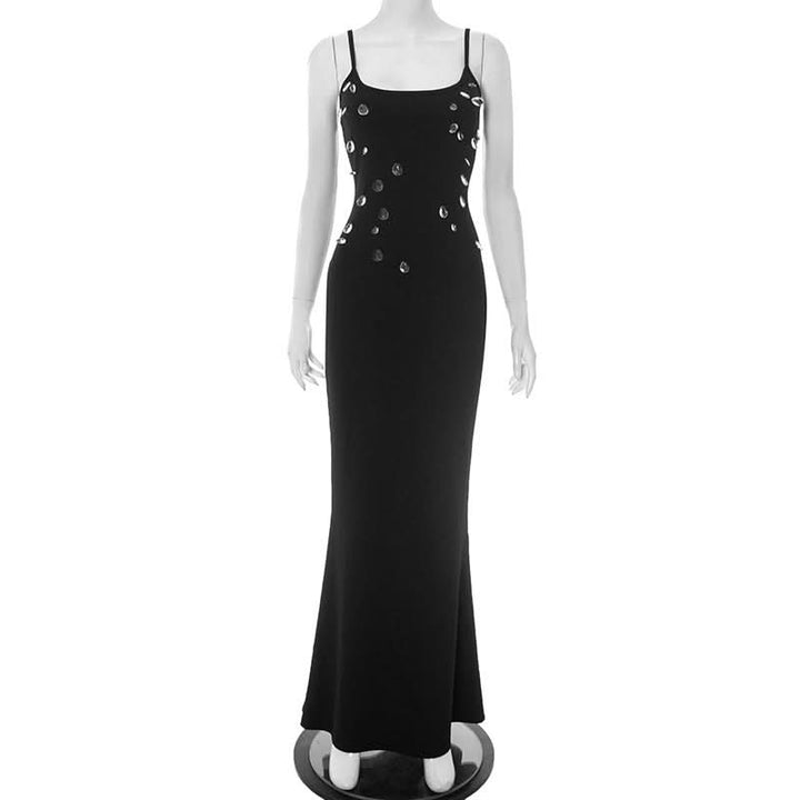 U neck ribbed backless cami maxi dress  | Festival Outfits Women