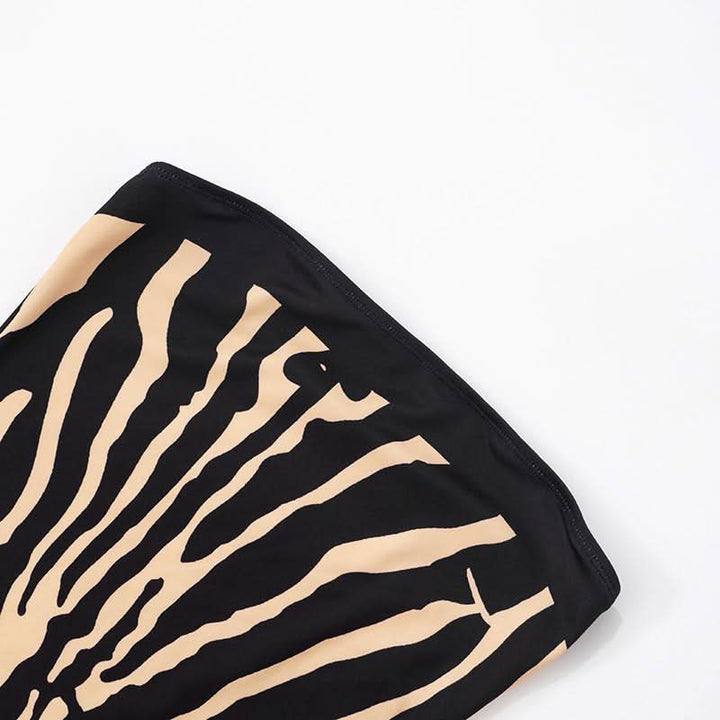 Zebra print backless tube mini dress  | Festival Outfits Women