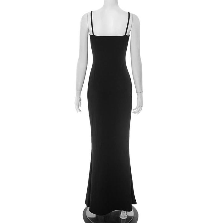 U neck ribbed backless cami maxi dress  | Festival Outfits Women