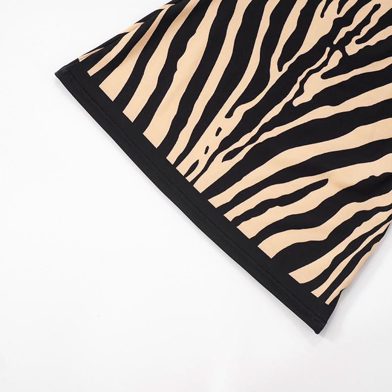 Zebra print backless tube mini dress  | Festival Outfits Women