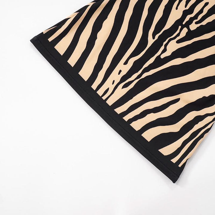 Zebra print backless tube mini dress  | Festival Outfits Women