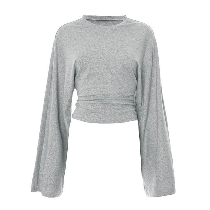 Long sleeve crewneck solid top  | Festival Outfits Women