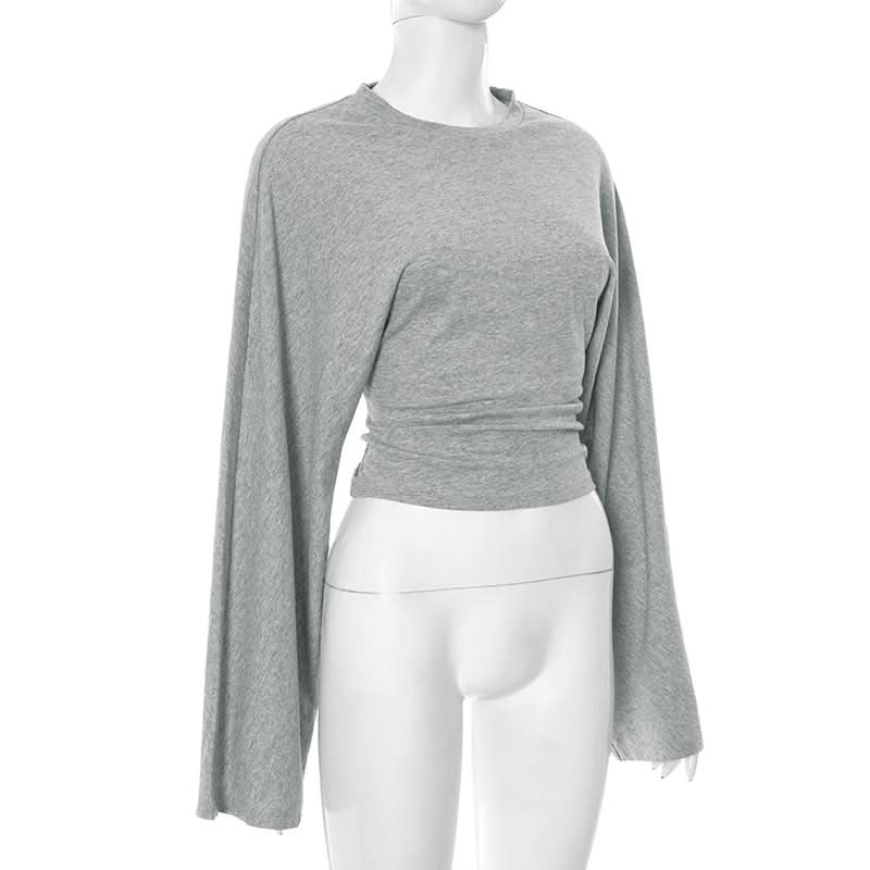 Long sleeve crewneck solid top  | Festival Outfits Women