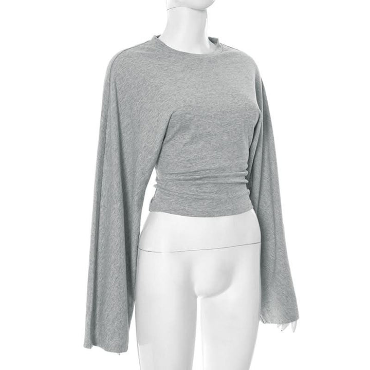Long sleeve crewneck solid top  | Festival Outfits Women