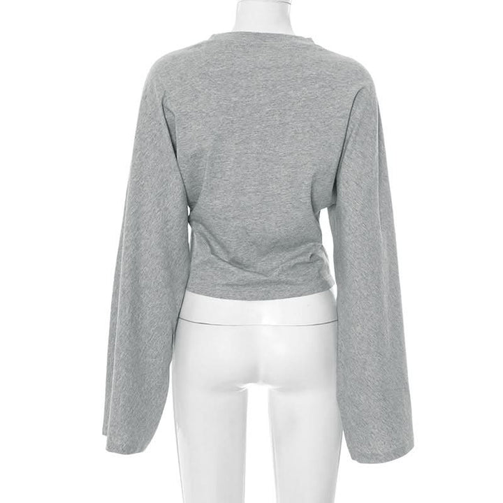 Long sleeve crewneck solid top  | Festival Outfits Women