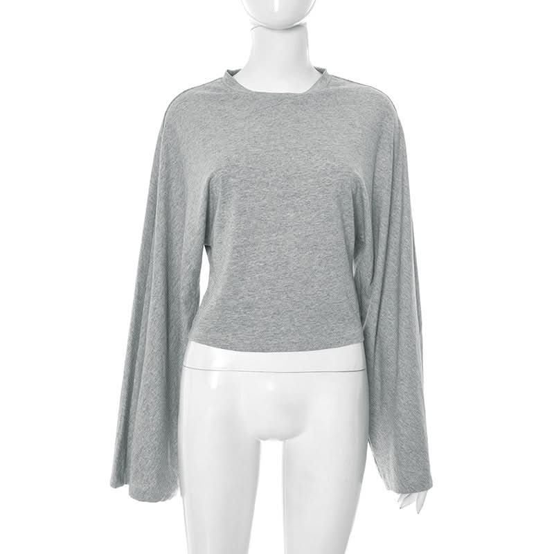 Long sleeve crewneck solid top  | Festival Outfits Women