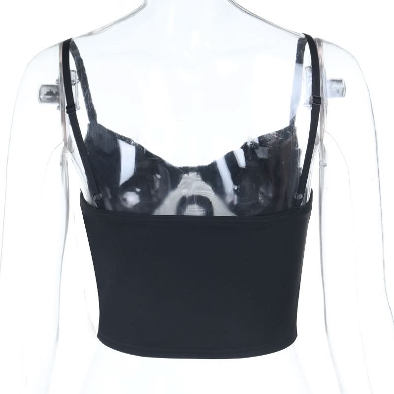 V neck backless cross pattern cami top  | Festival Outfits Women