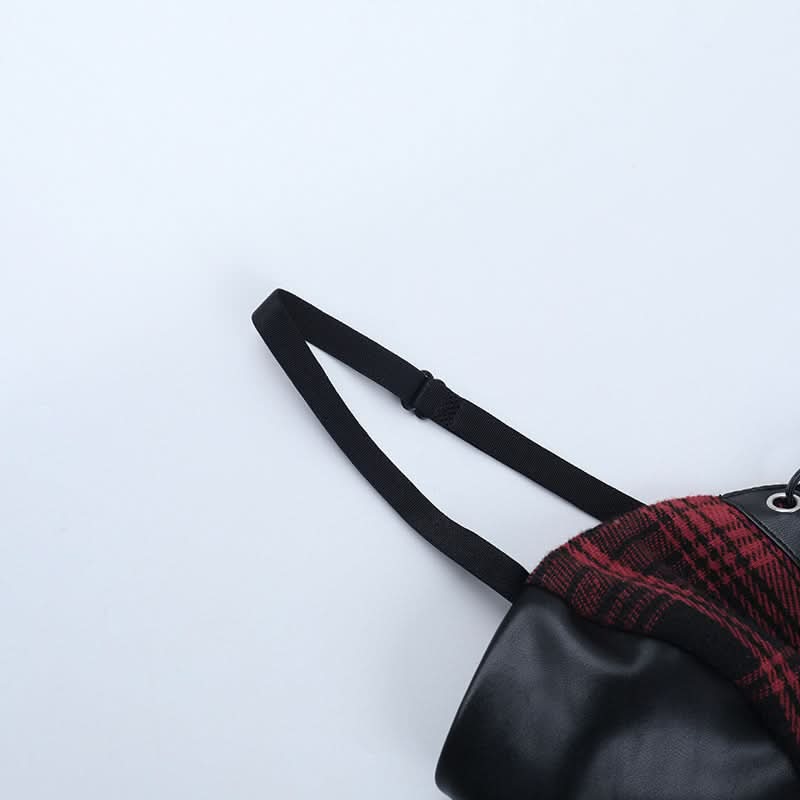 Lace up irregular plaid cami mini dress  | Festival Outfits Women