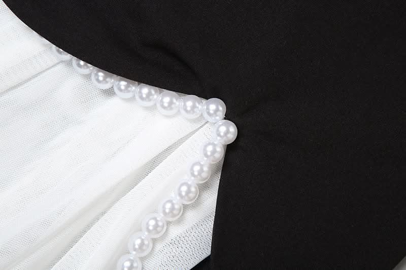 Beaded mesh patchwork tube maxi dress  | Festival Outfits Women