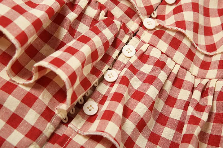 Plaid ruffle high slit button maxi skirt  | Festival Outfits Women