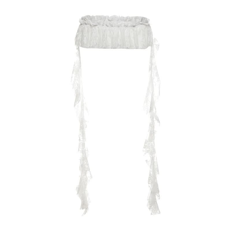 Lace ruffle ruched decor belt  | Festival Outfits Women