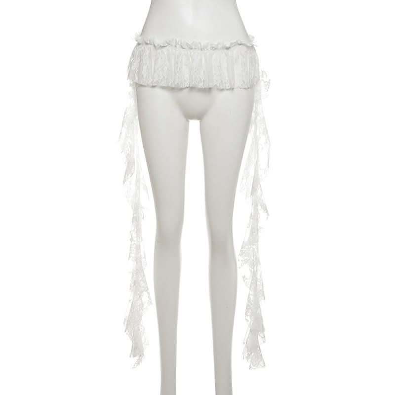 Lace ruffle ruched decor belt  | Festival Outfits Women