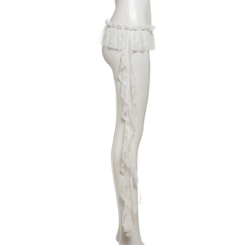 Lace ruffle ruched decor belt  | Festival Outfits Women