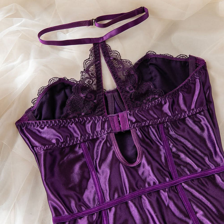 Halter sweetheart neck lace patchwork mini dress  | Festival Outfits Women