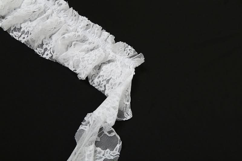 Lace ruffle ruched decor belt  | Festival Outfits Women
