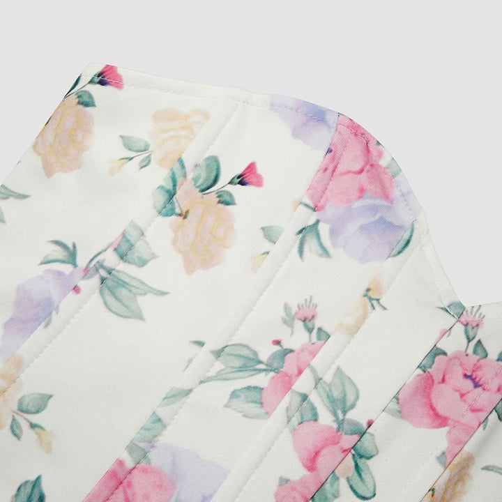 Sweetheart neck flower print corset tube top  | Festival Outfits Women