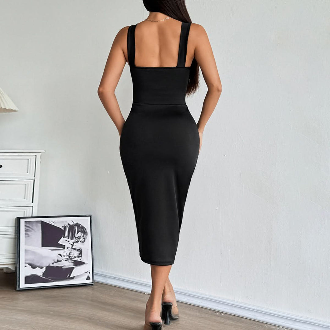 Mesh ruched v neck backless midi dress  | Festival Outfits Women