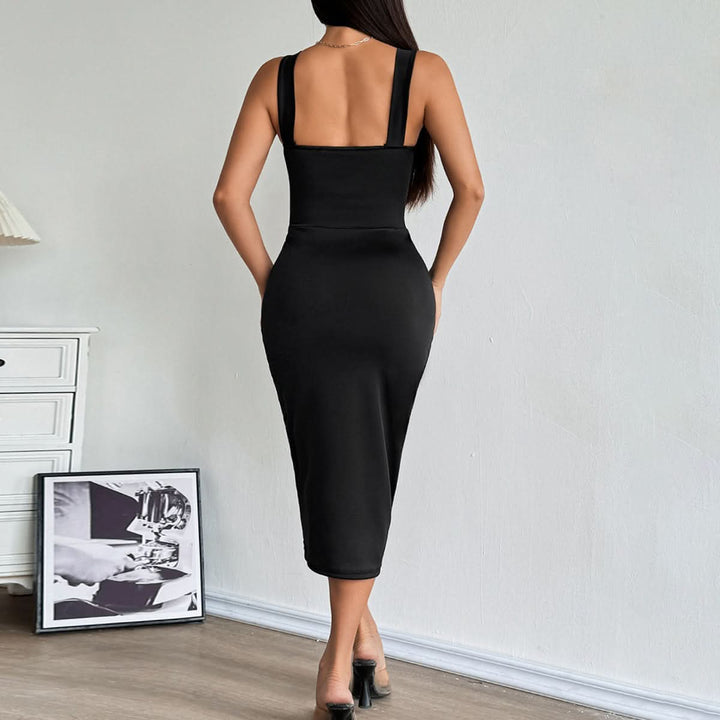 Mesh ruched v neck backless midi dress  | Festival Outfits Women