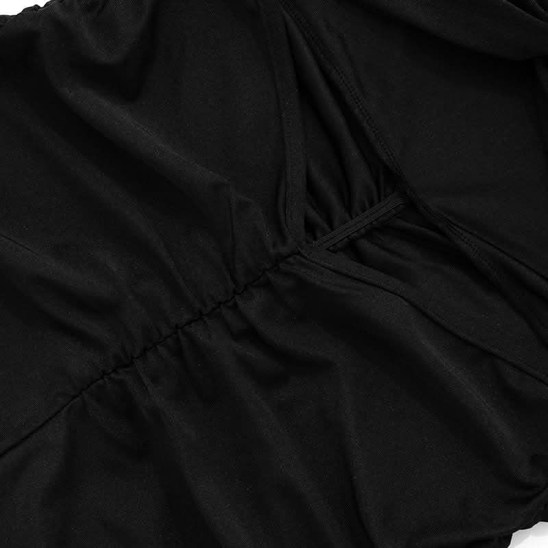 Long sleeve hollow out ruched off shoulder romper  | Festival Outfits Women