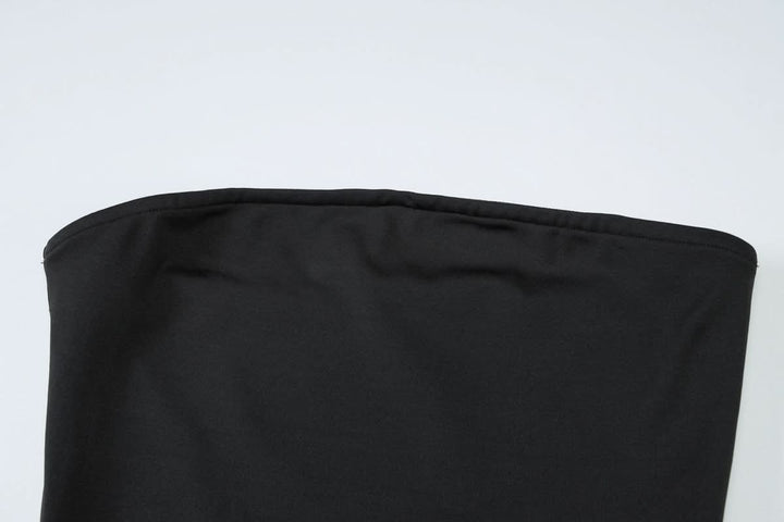 Slit ruffle irregular backless tube maxi dress  | Festival Outfits Women-final-sale