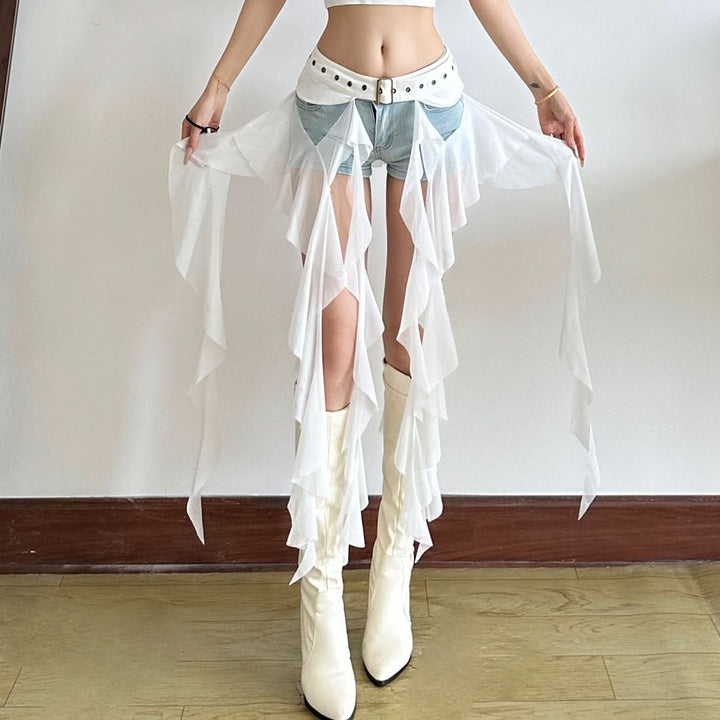Ruffle irregular mesh decor belt  | Festival Outfits Women