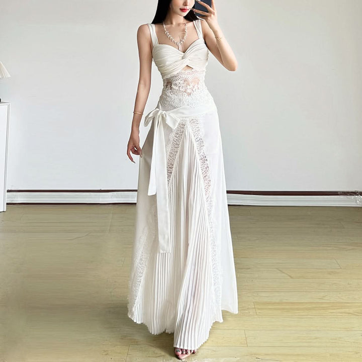 Ruched lace patchwork hollow out cut out top  | Festival Outfits Women