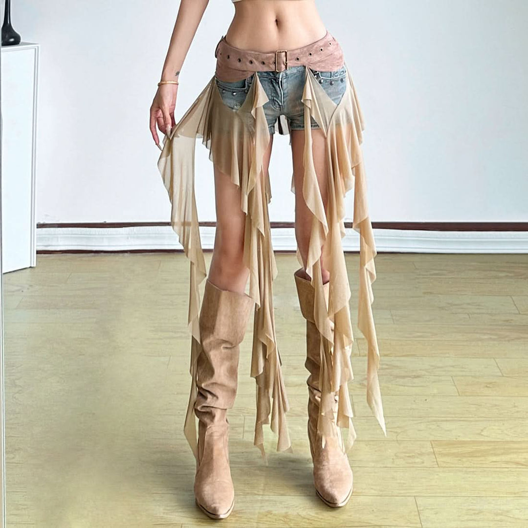Ruffle irregular mesh decor belt  | Festival Outfits Women