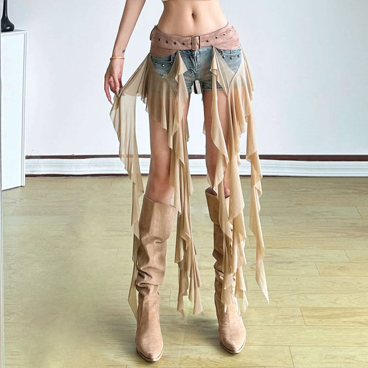 Ruffle irregular mesh decor belt  | Festival Outfits Women