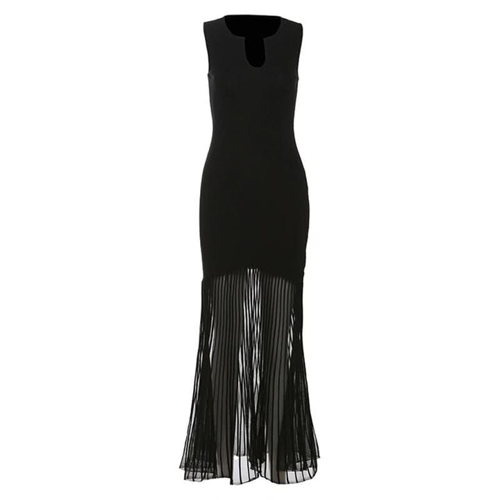 Sleeveless notch neck maxi dress  | Festival Outfits Women