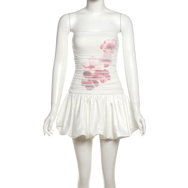 Flower print mesh mini dress  | Festival Outfits Women