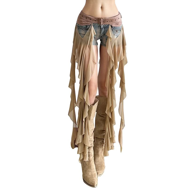Ruffle irregular mesh decor belt  | Festival Outfits Women