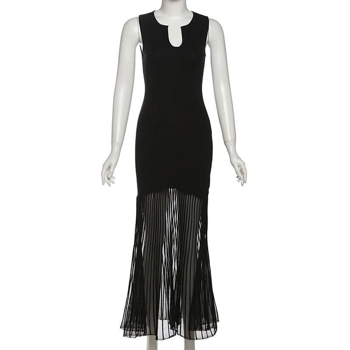 Sleeveless notch neck maxi dress  | Festival Outfits Women