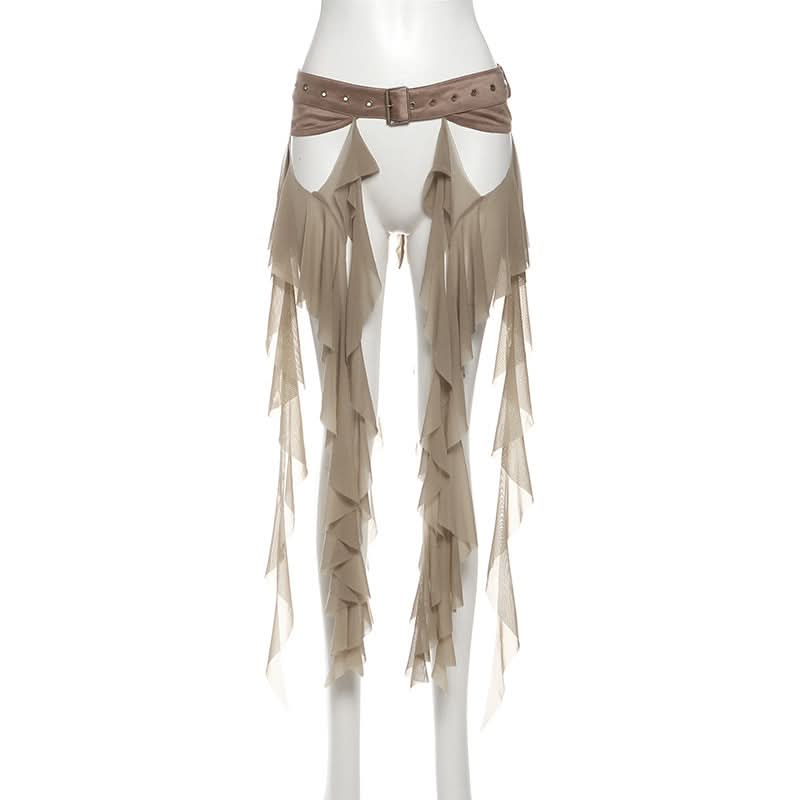 Ruffle irregular mesh decor belt  | Festival Outfits Women