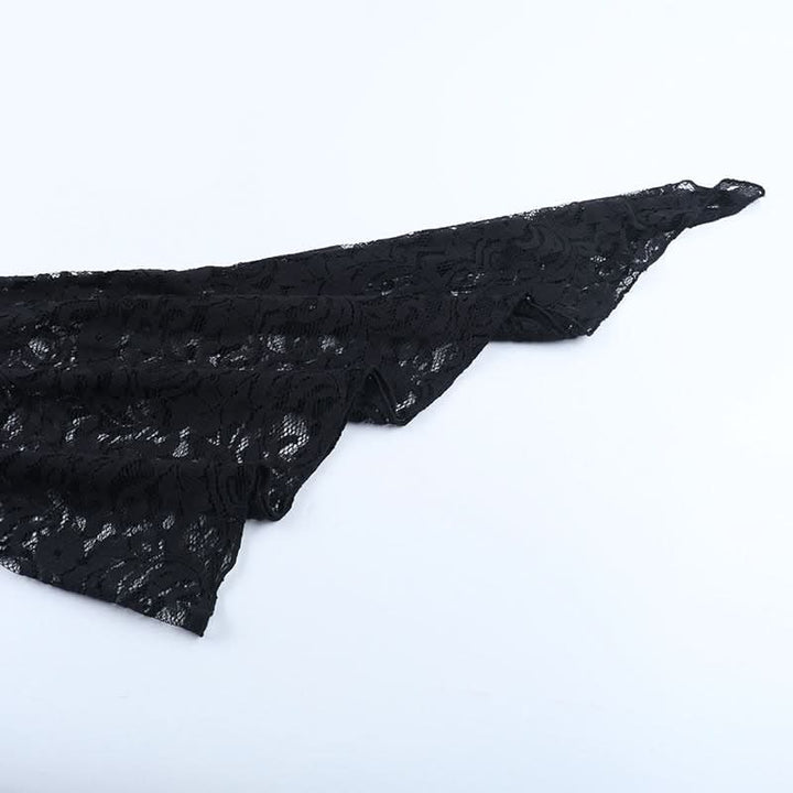 Long flared sleeve lace square neck slit midi dress  | Festival Outfits Women-final-sale