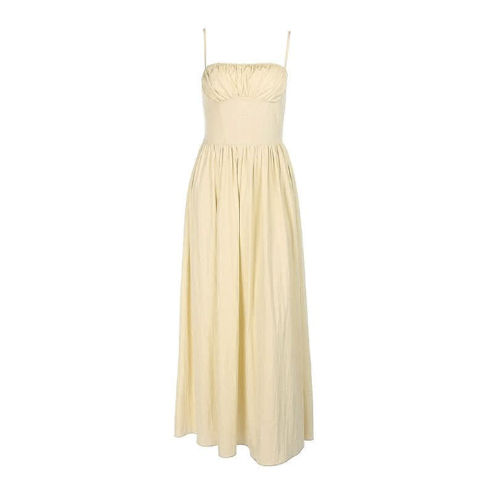 Ruched square neck smocked cami maxi dress  | Festival Outfits Women